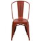 Merrick Lane Banks Indoor/Outdoor Stacking Metal Dining Chair with Single Slat Back and Distressed Powder Coated Finish